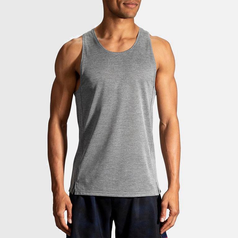 Brooks Ghos Hombre Camiseta Sin Mangas - Grises (2653MPHST)